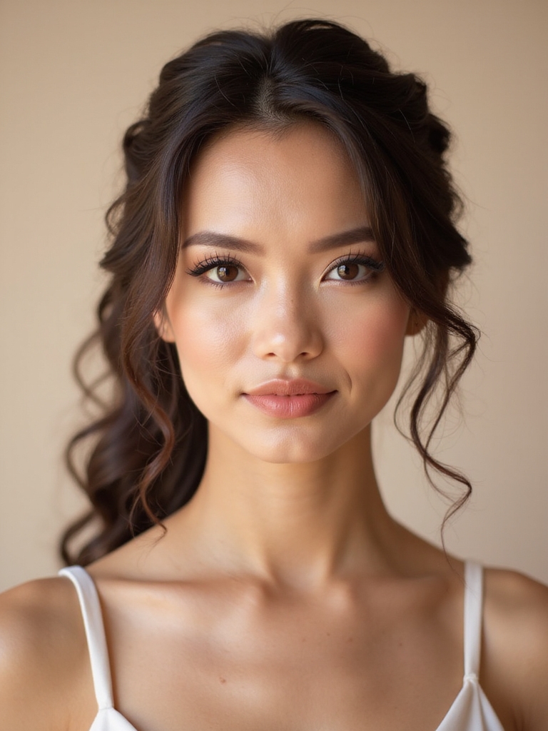 romantic curly face framing