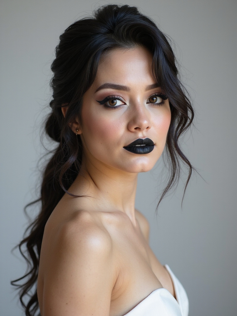 romantic gothic bridal makeup