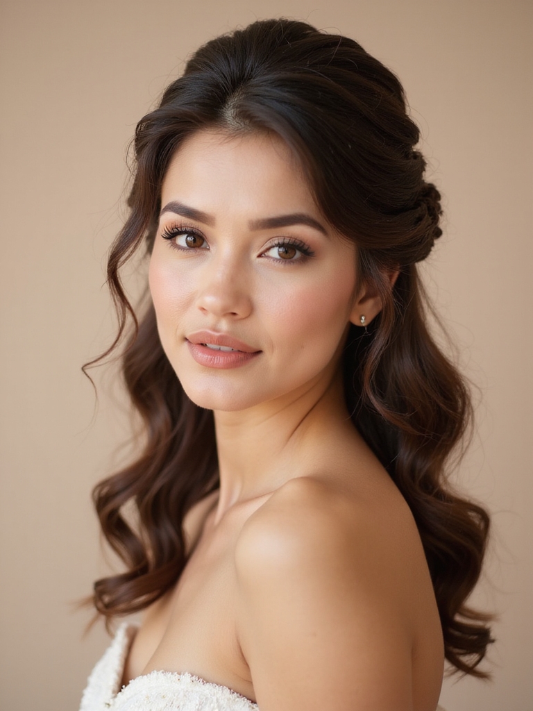 romantic half up effortless curls
