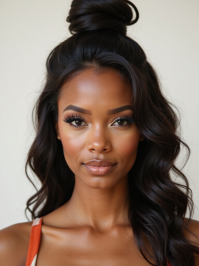 romantic high knot curls