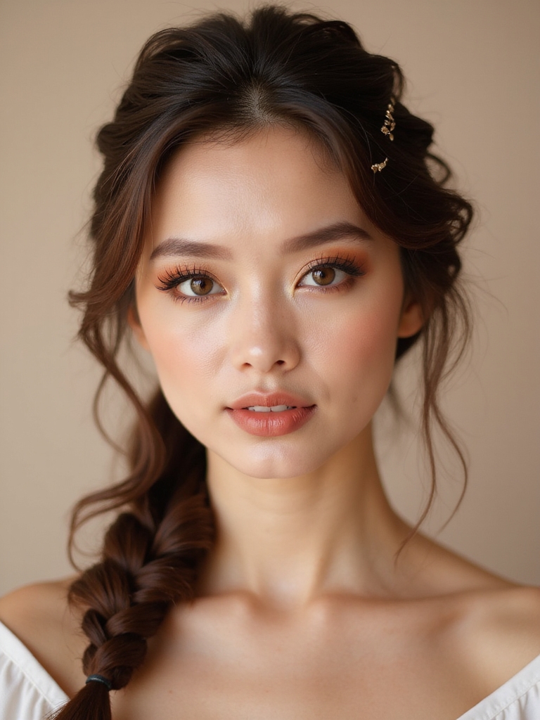 romantic loose braided hairstyle