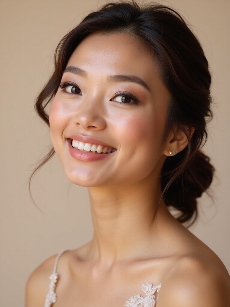 romantic rose toned bridal makeup
