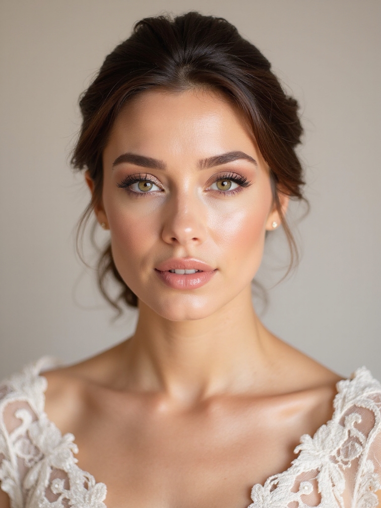romantic rose toned bridal makeup
