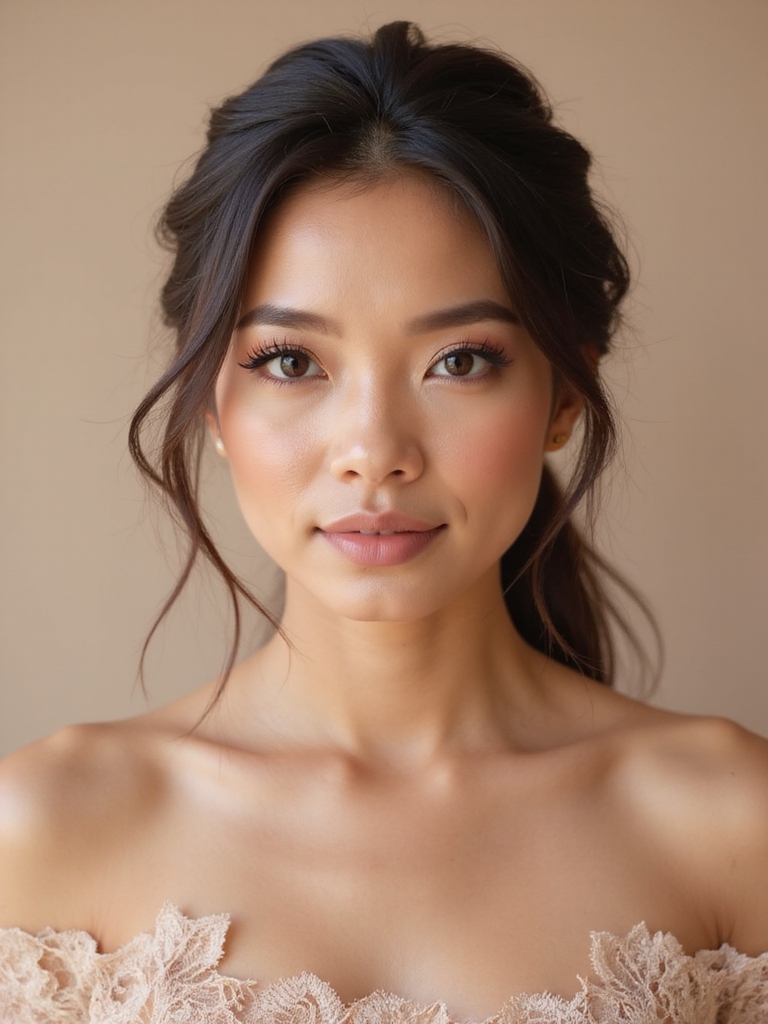 romantic rose toned wedding makeup