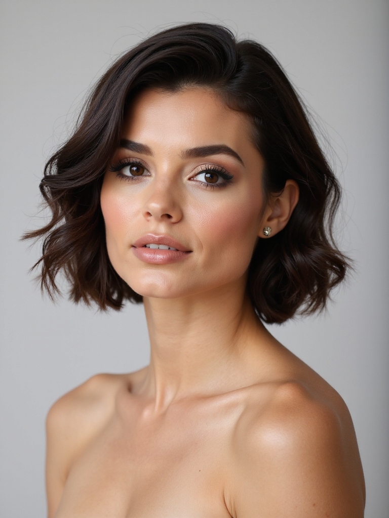 romantic side swept loose curls