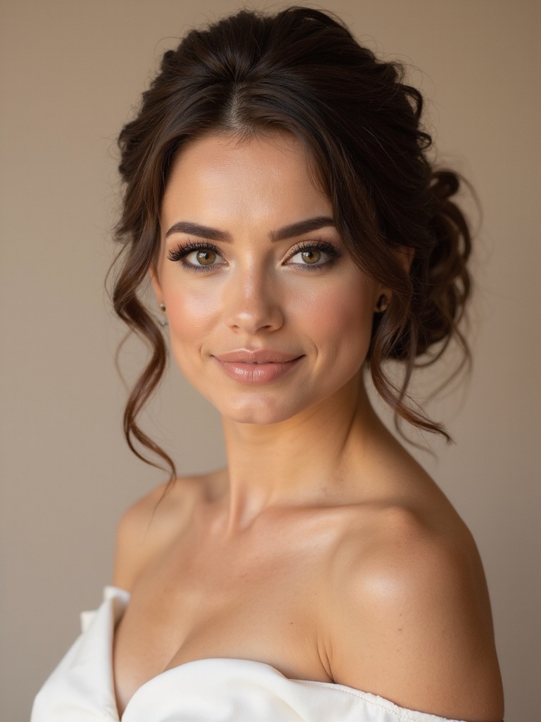 romantic voluminous bun elegance