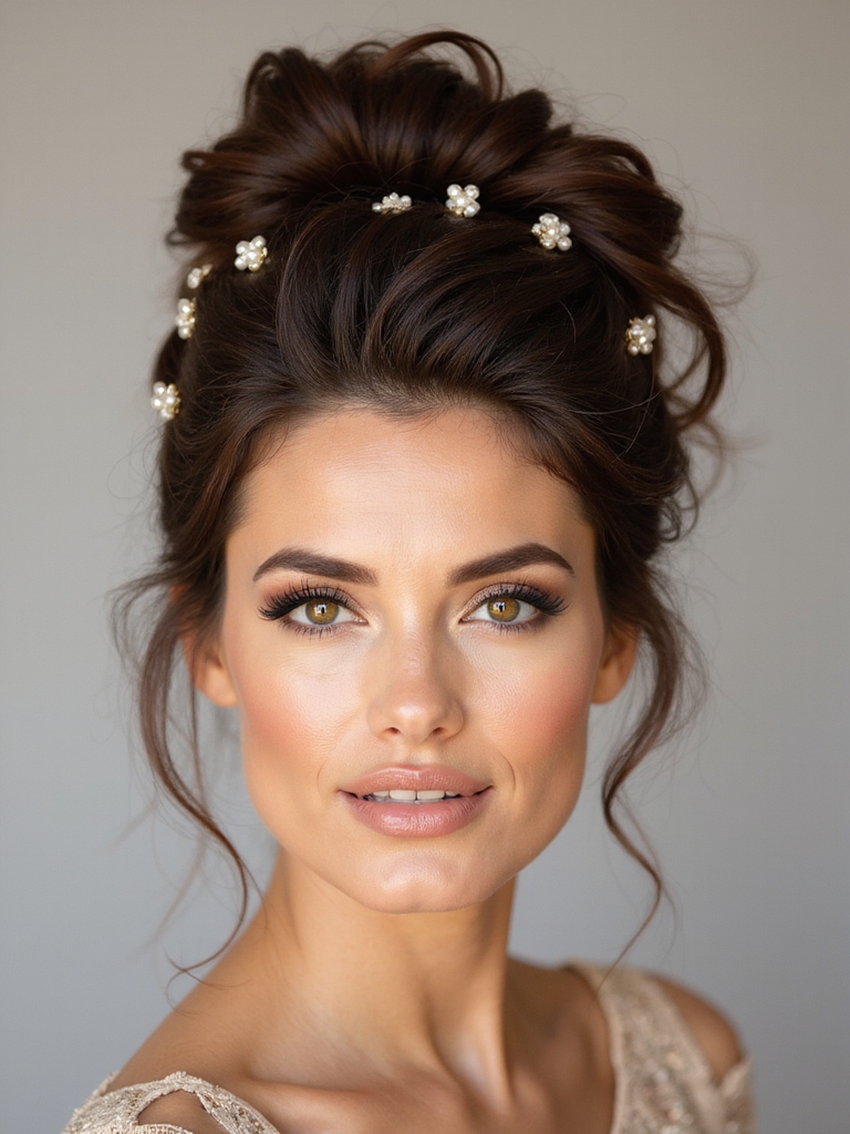 romantic voluminous curled hairstyle