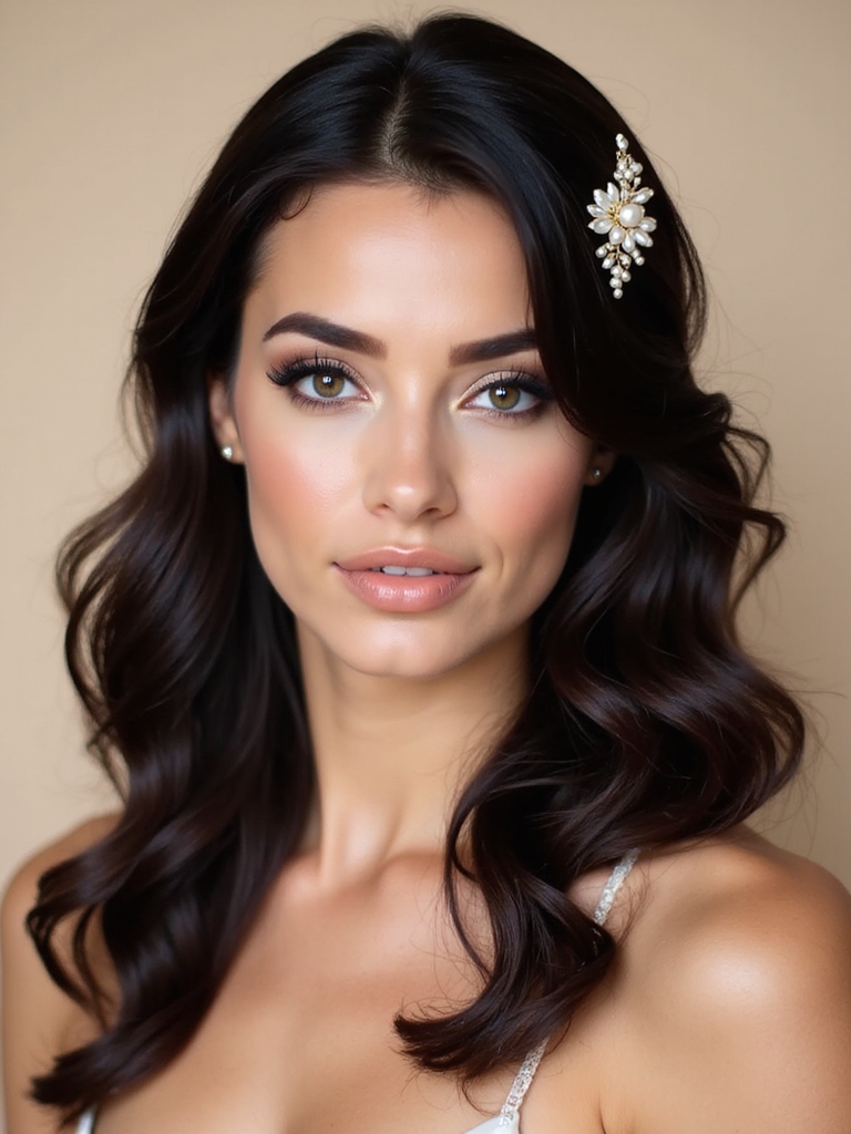 romantic waves with pearls