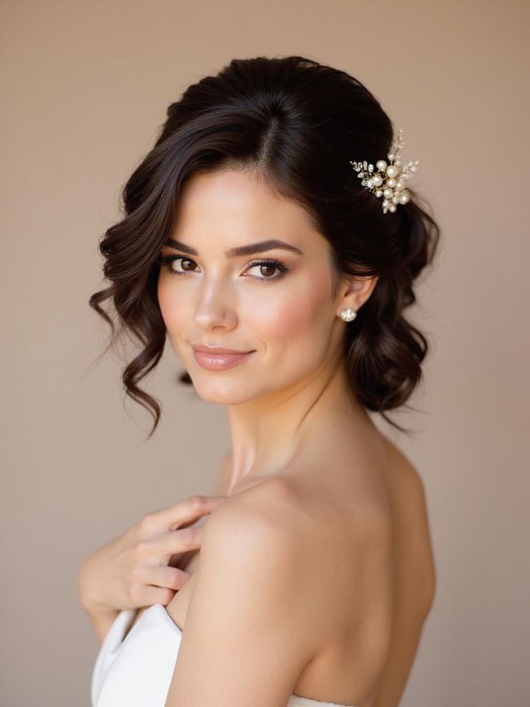romantic waves with pearls
