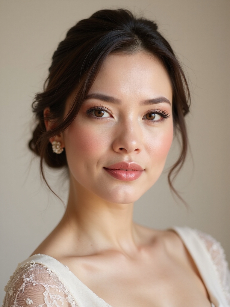 rosy cheeks and lips