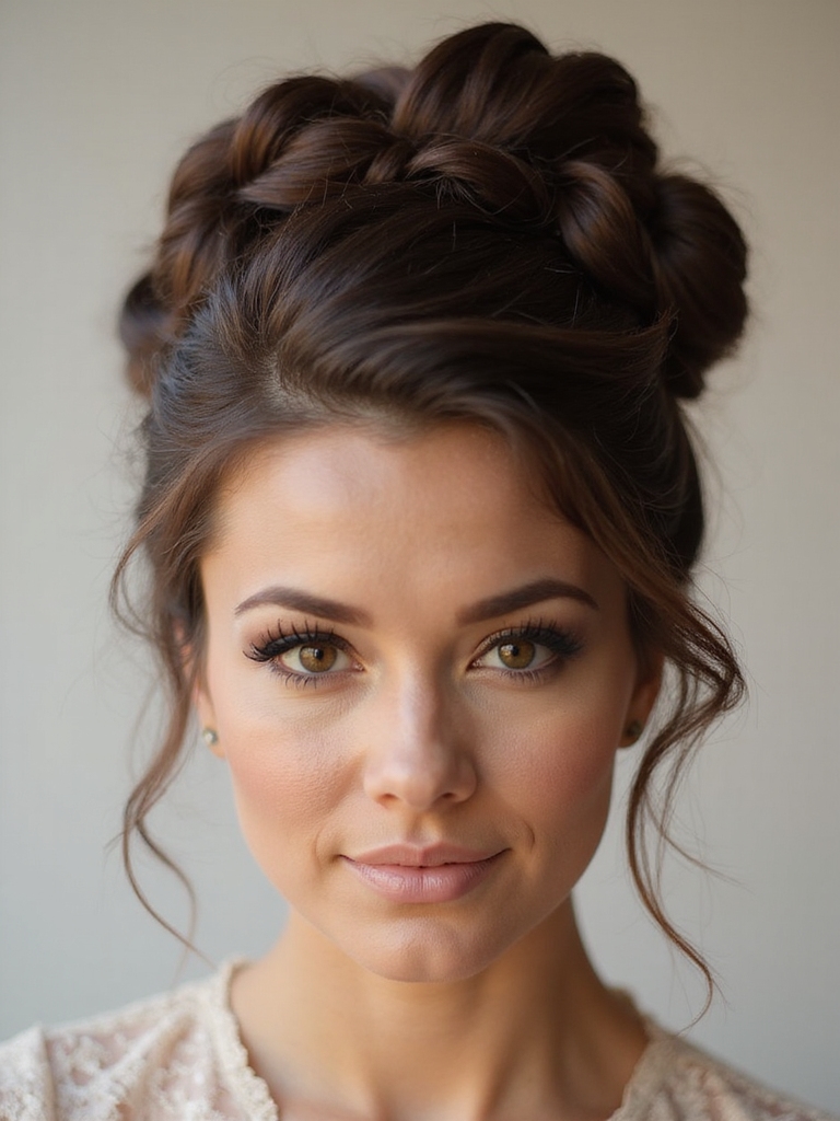 sculptural twisted updo elegance