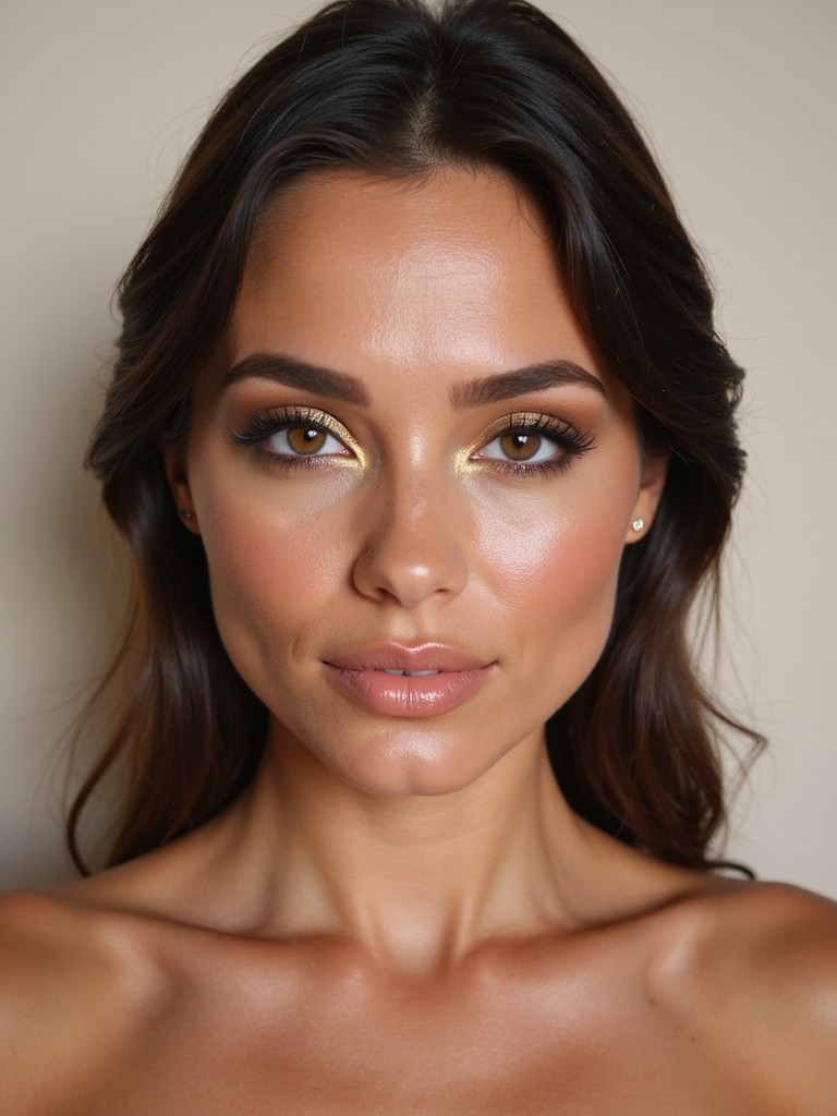 shimmering gold enhances brown eyes