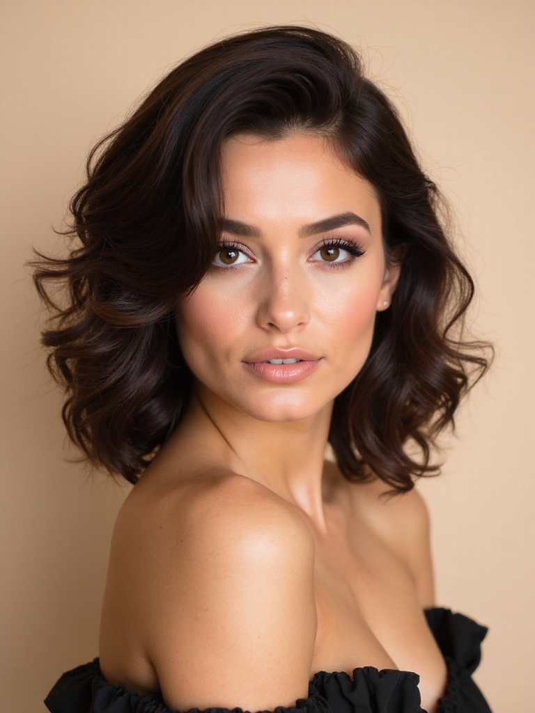 side swept voluminous curls