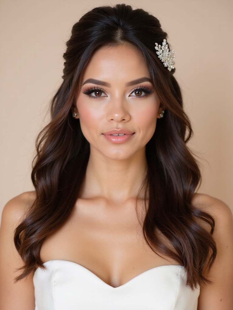 sleek half up elegance enhanced