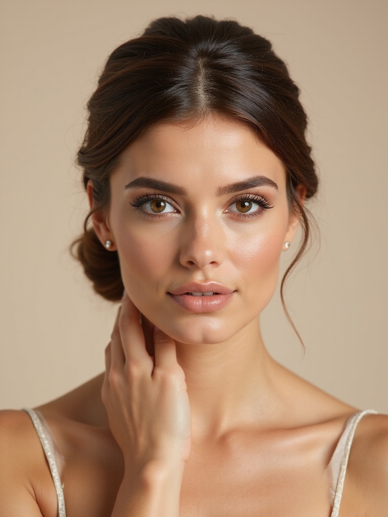 sleek half up low bun