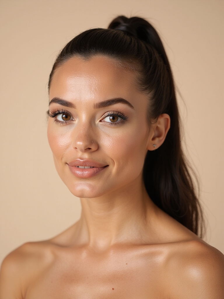 sleek half up ponytail elegance