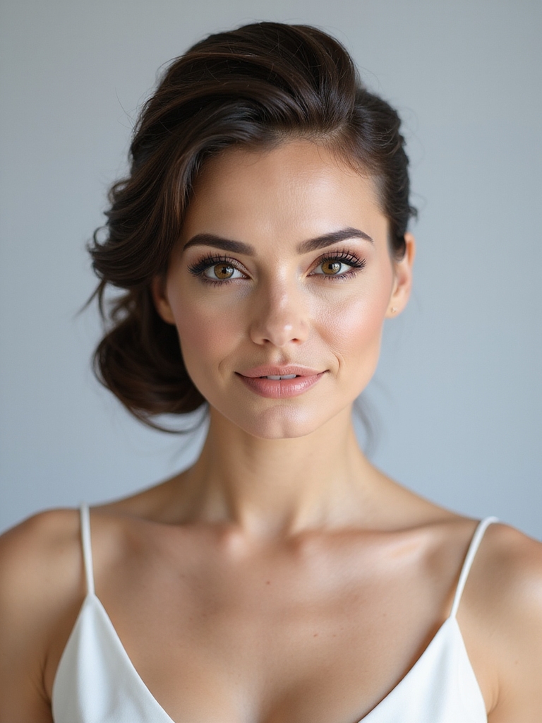 sleek half updo elegance