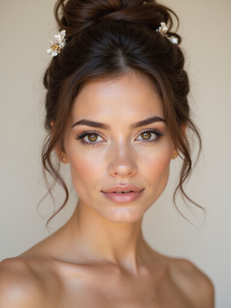 sleek knot with accessories