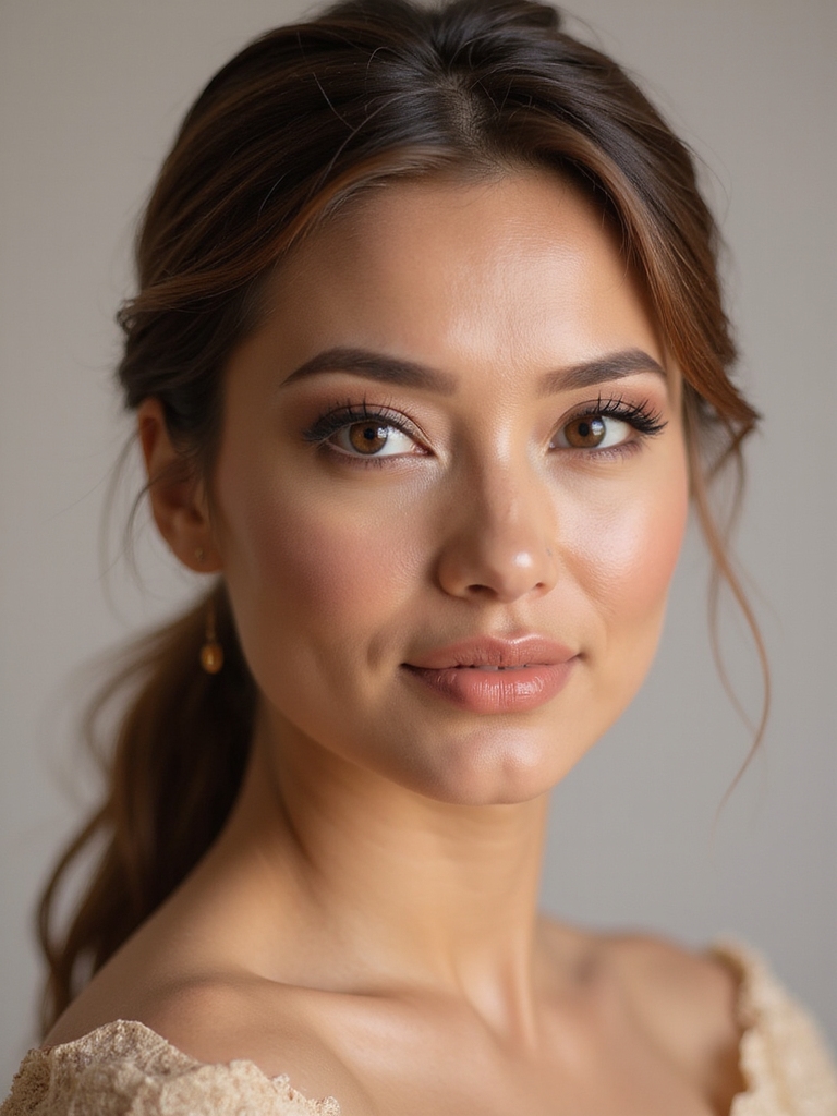 sleek low polished half bun