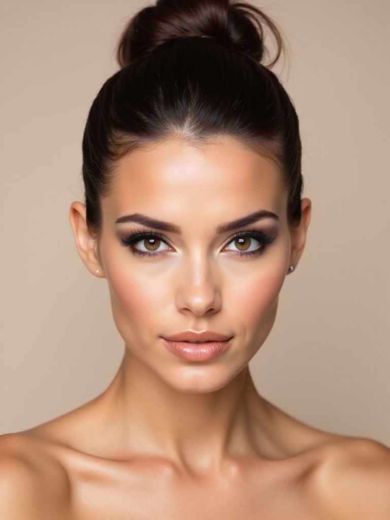 sleek minimalist half up bun