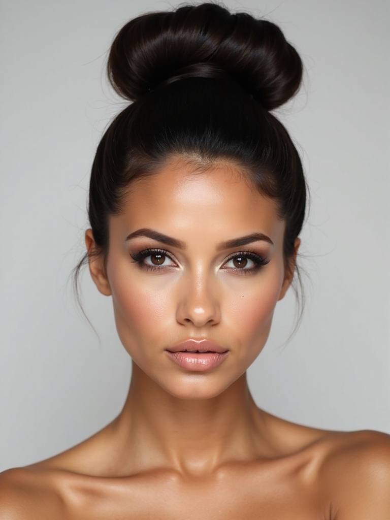 sleek polished high bun
