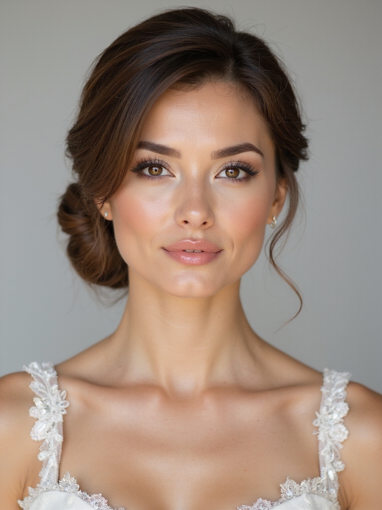 sleek polished low bun