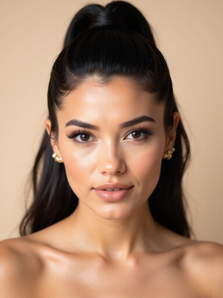 sleek ponytail polished roots