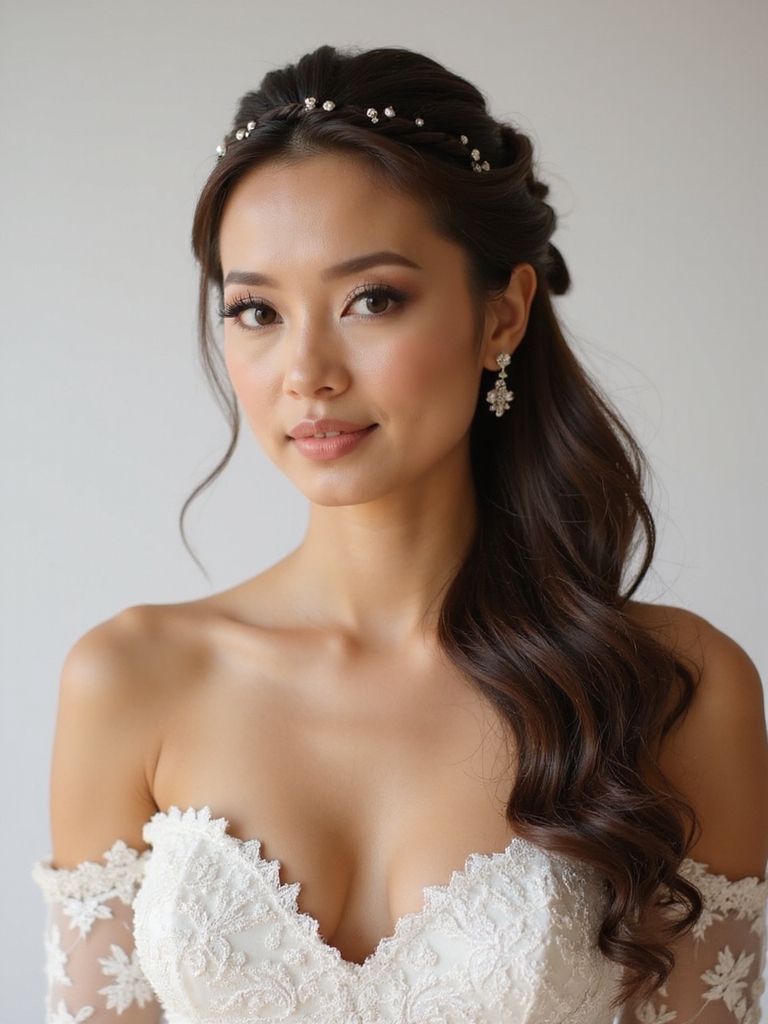 sleek ponytail with braid