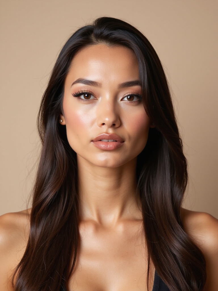 sleek straight deep part elegance