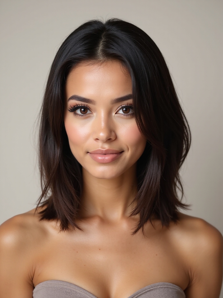 sleek straight hair elegance