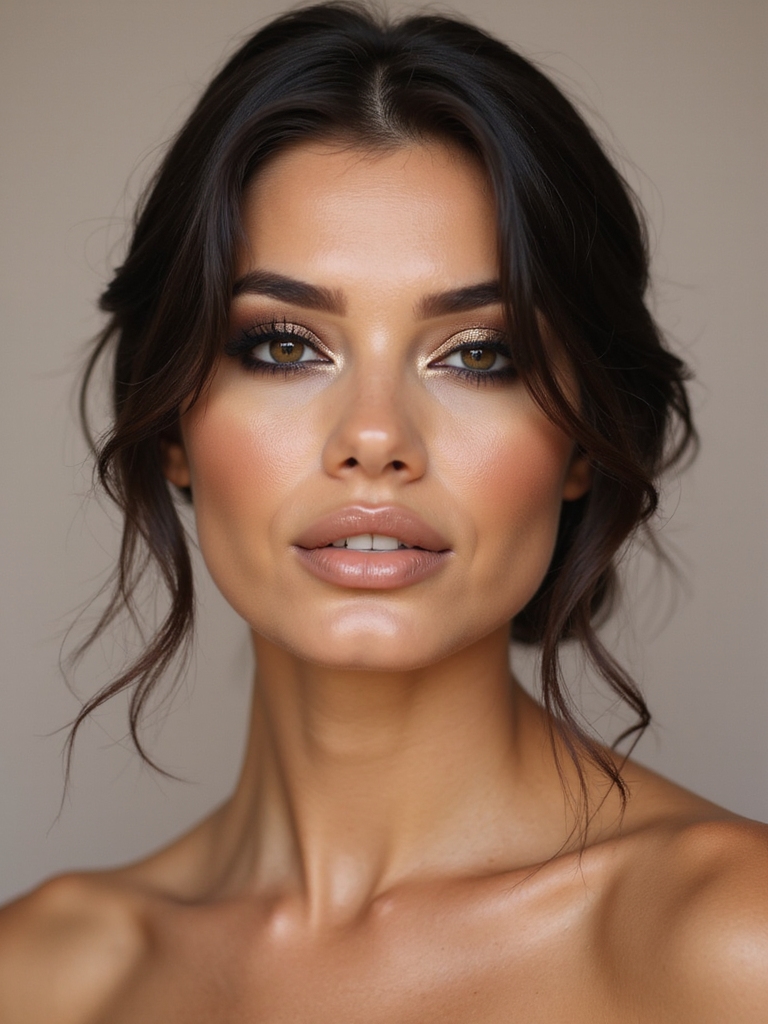 smoky eyes with metallic highlights