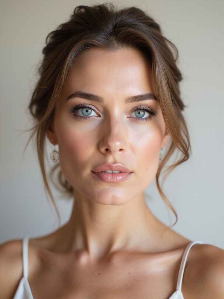soft neutrals enhance blue eyes