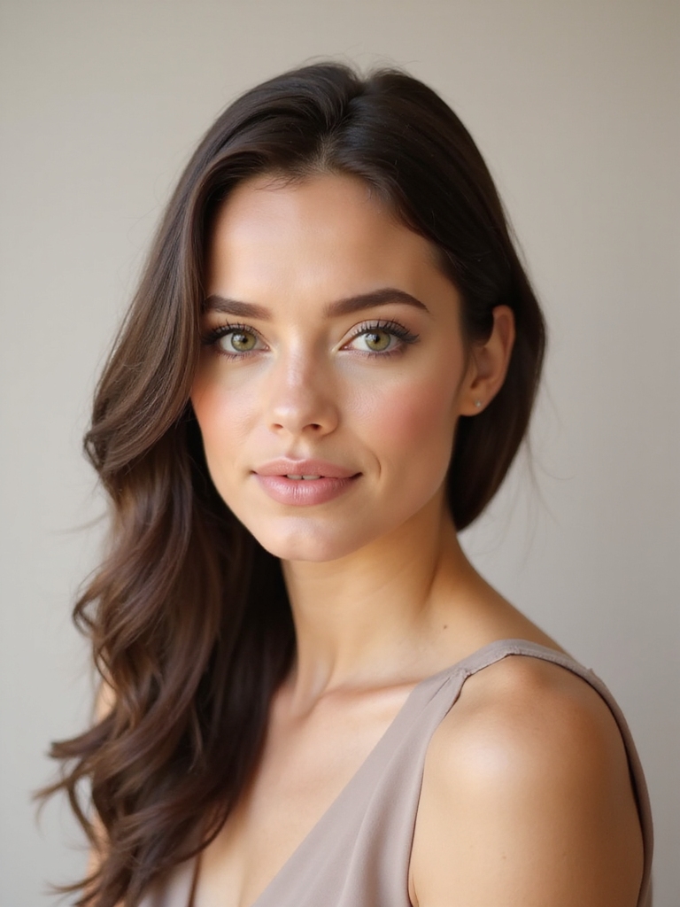 soft neutrals enhance green eyes