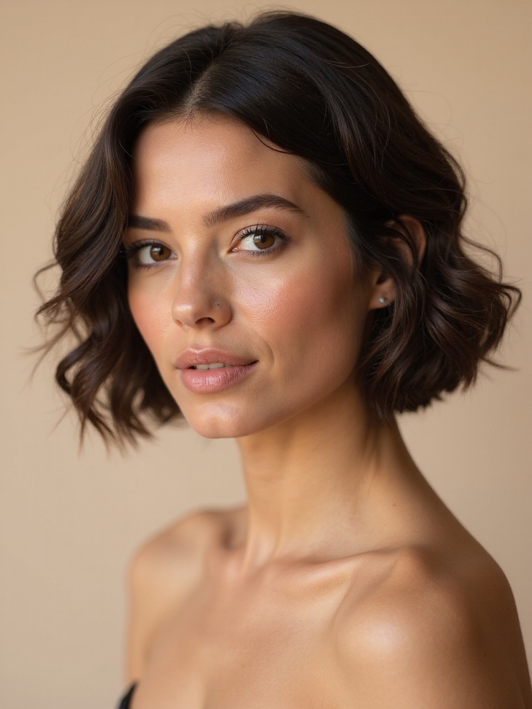 soft romantic bob curls