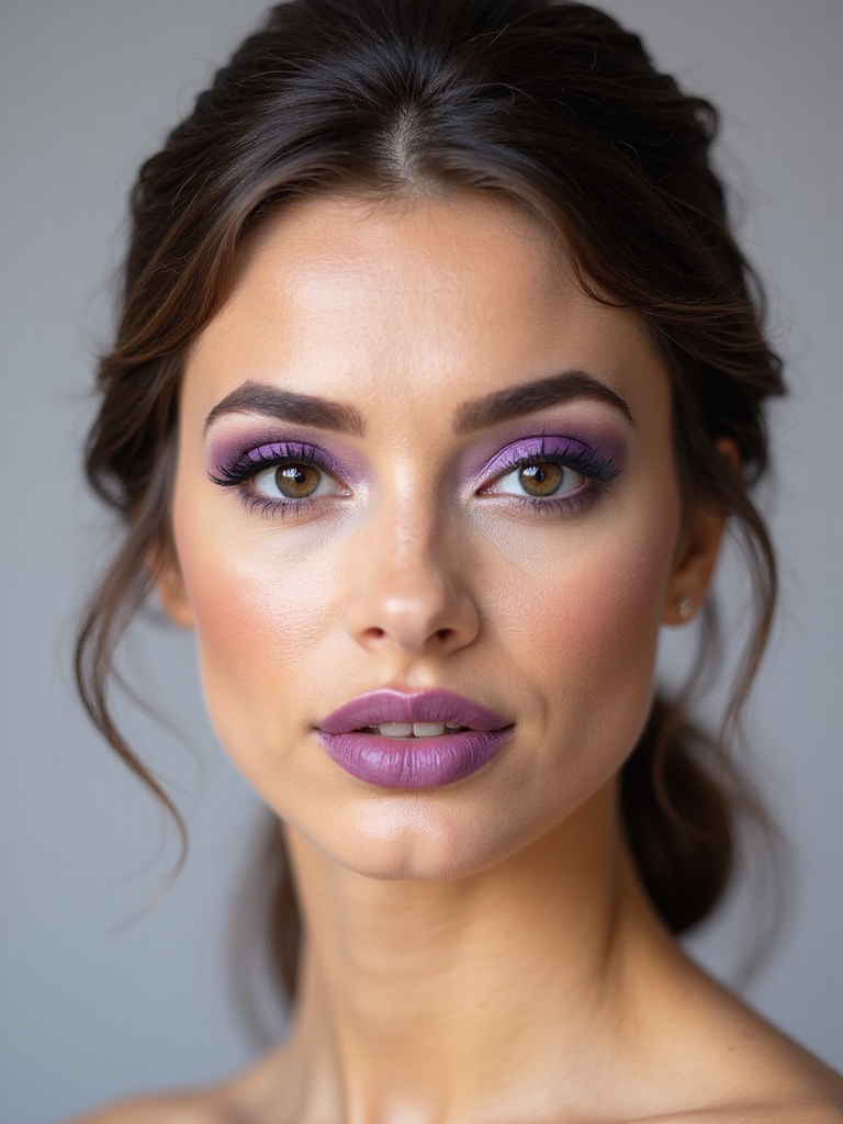 stunning purple wedding makeup