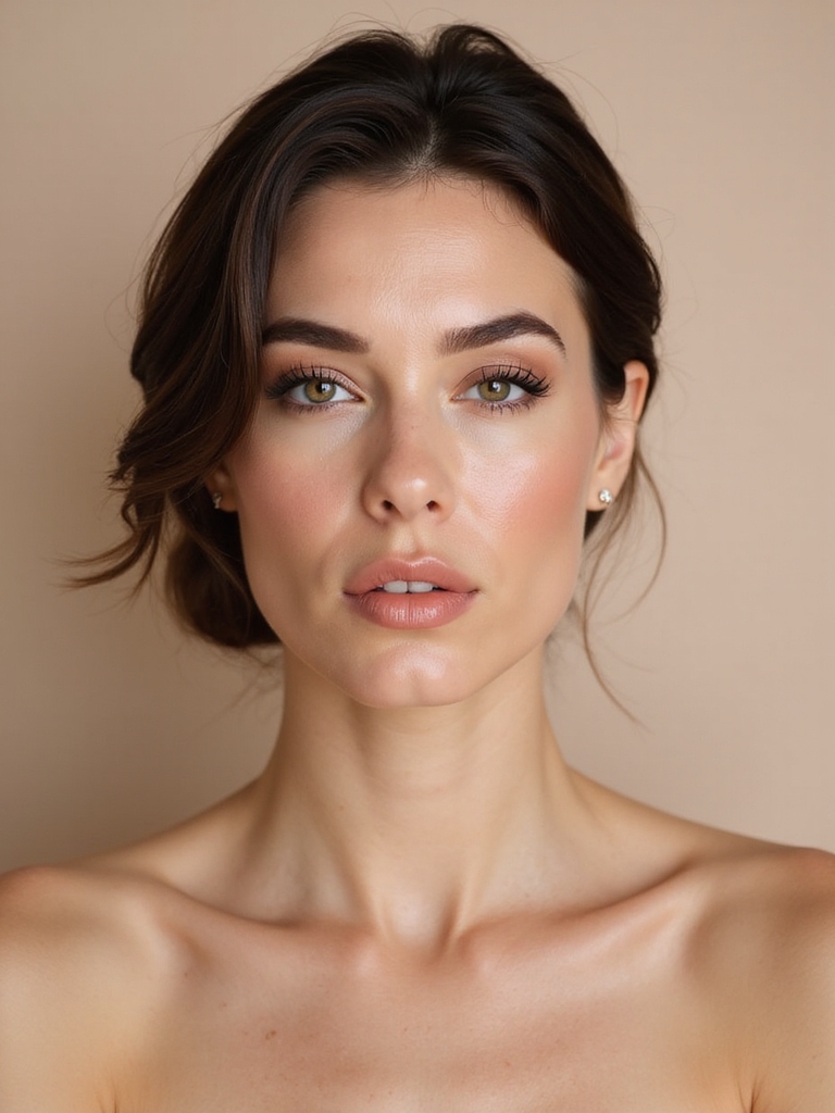 subtle lips defined eyes