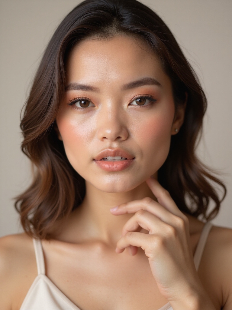 subtle peach blush warmth