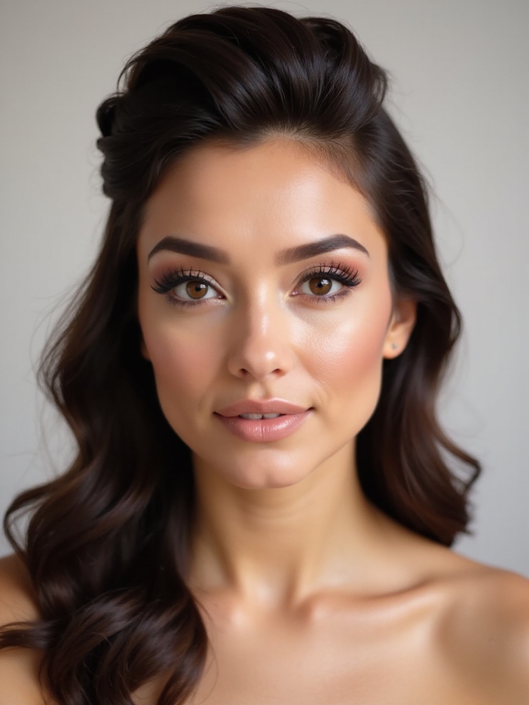 teased crown half up volume