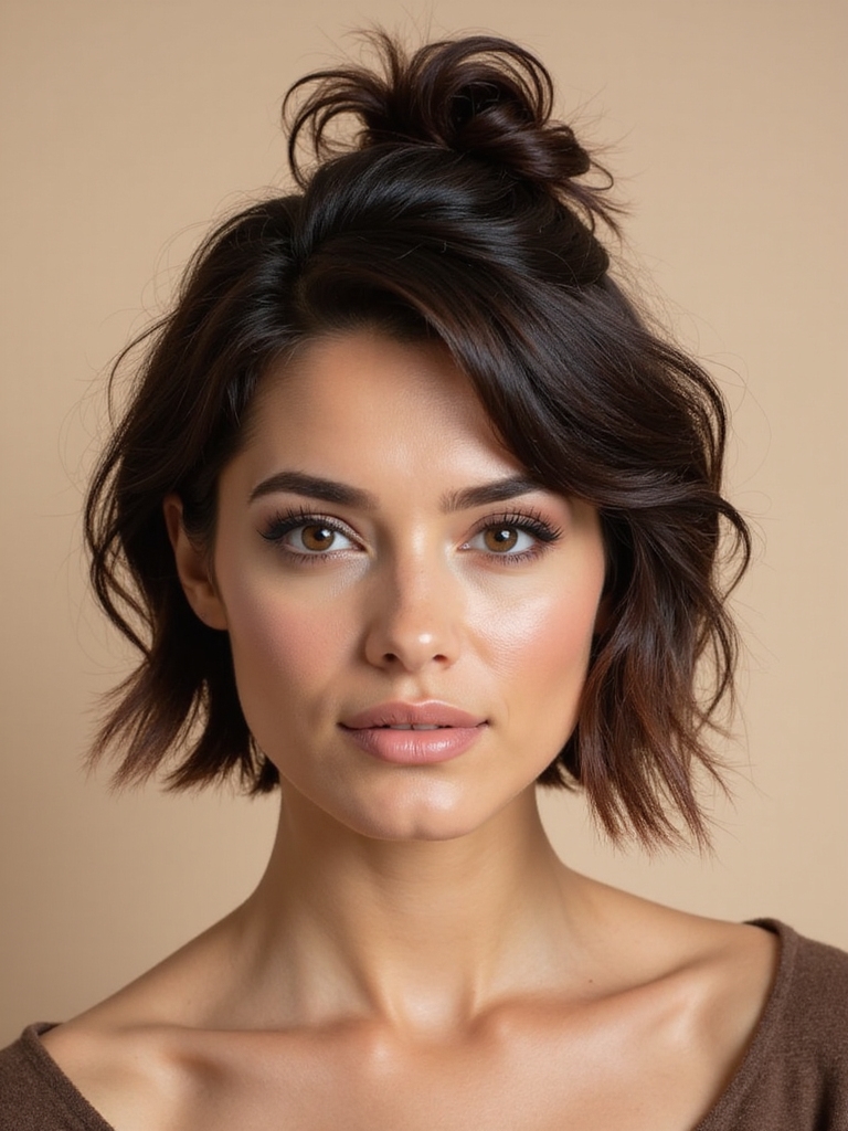 teased crown with twist