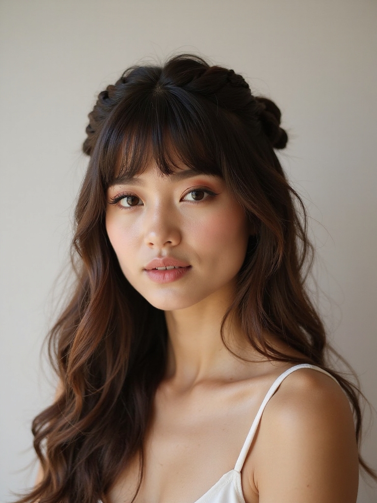 textured braided crown hairstyle