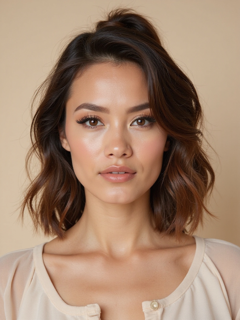 textured half up ponytail