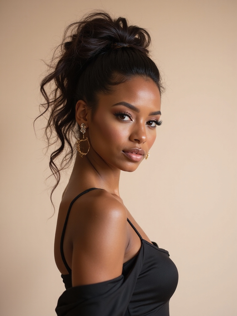 textured high ponytail elegance