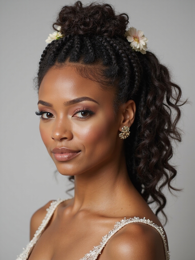 textured locs with florals