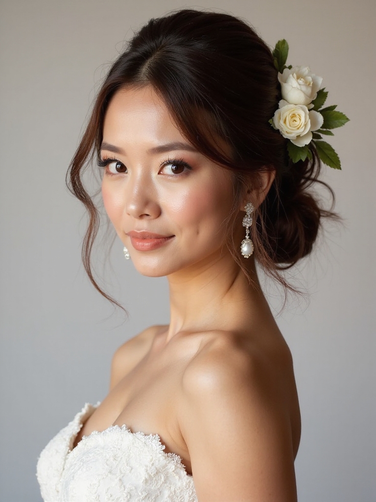 timeless bridal half updo elegance