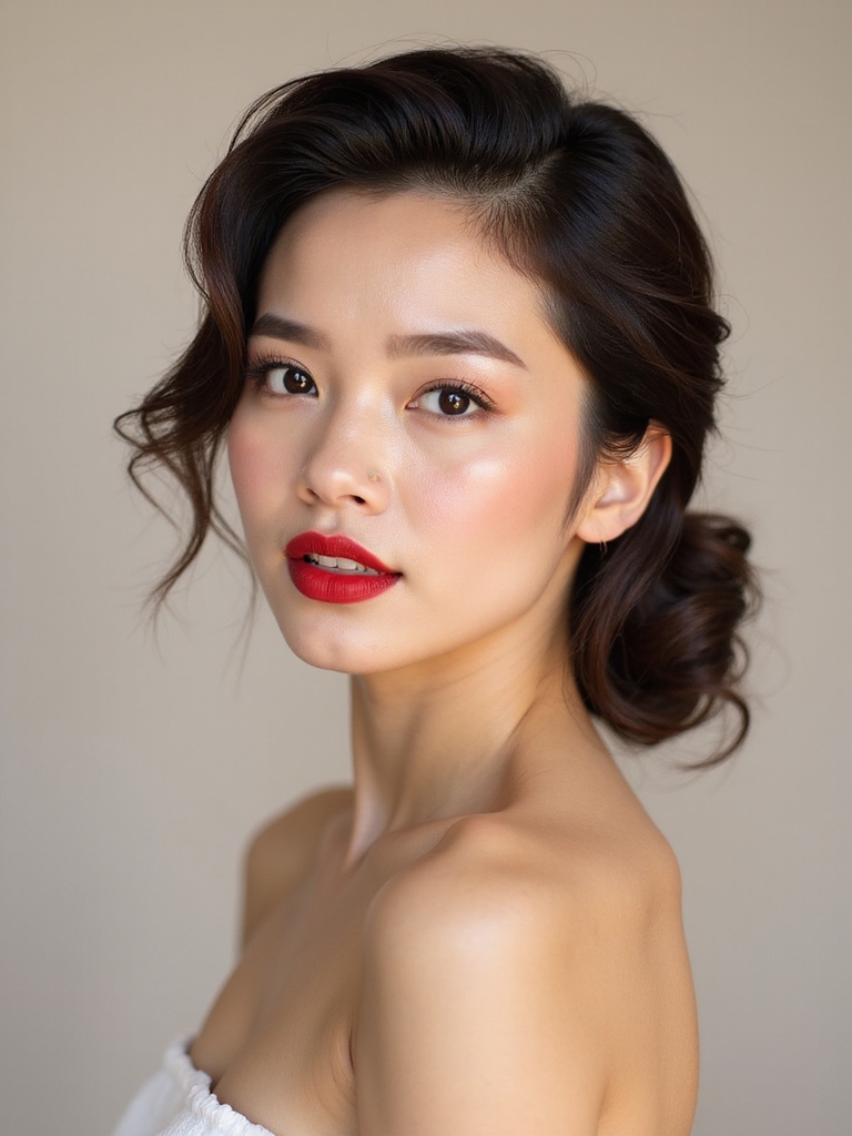 timeless elegance with red lips