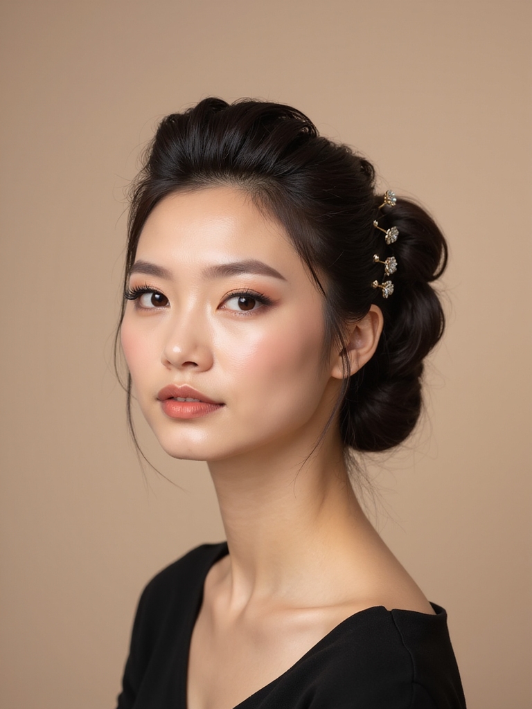 timeless elegant half updo