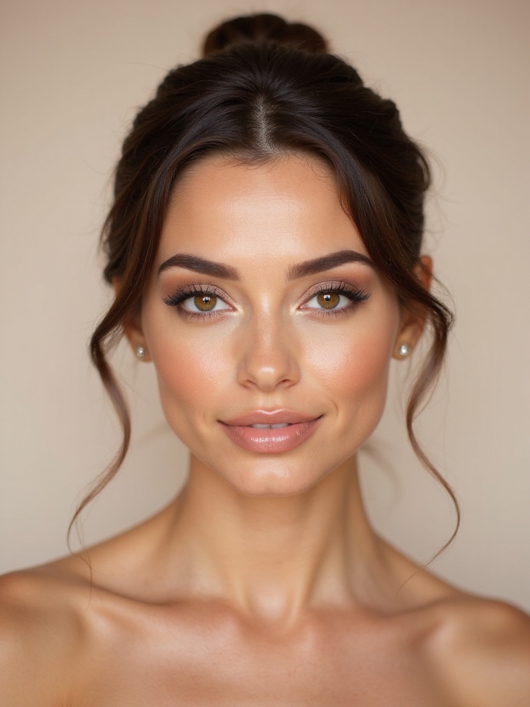 timeless neutral bridal makeup