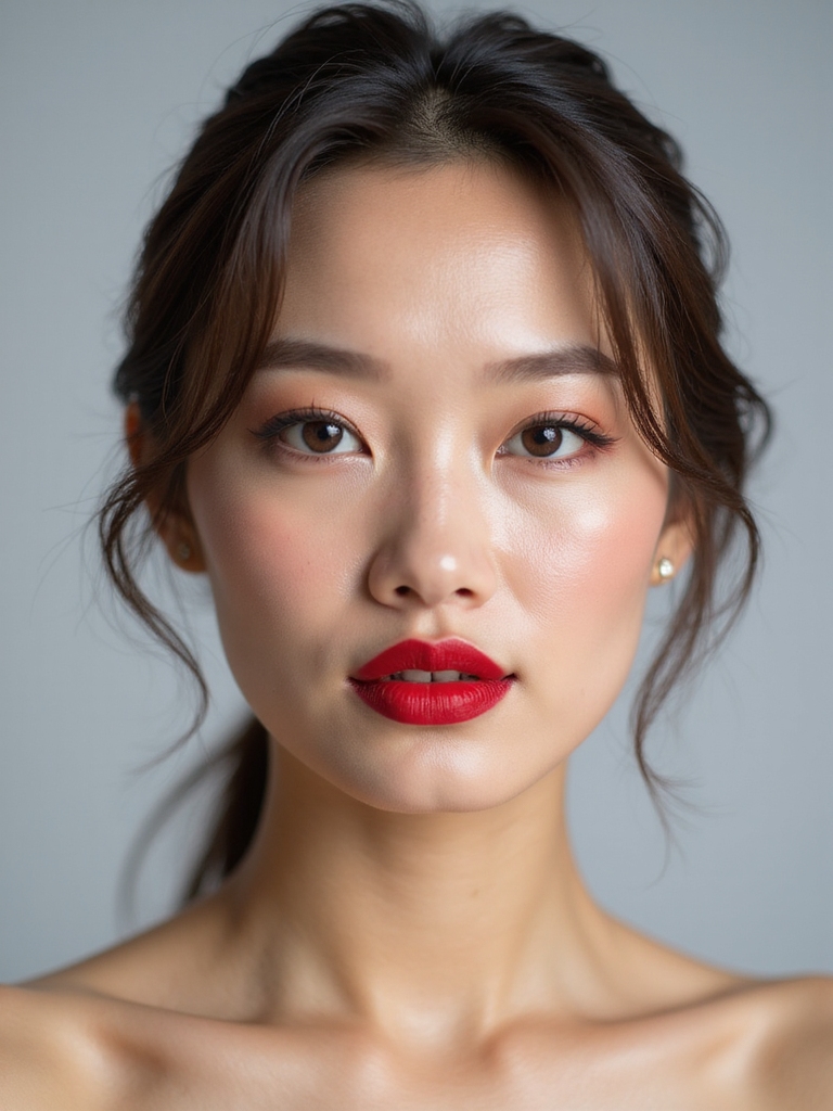 timeless red lip elegance