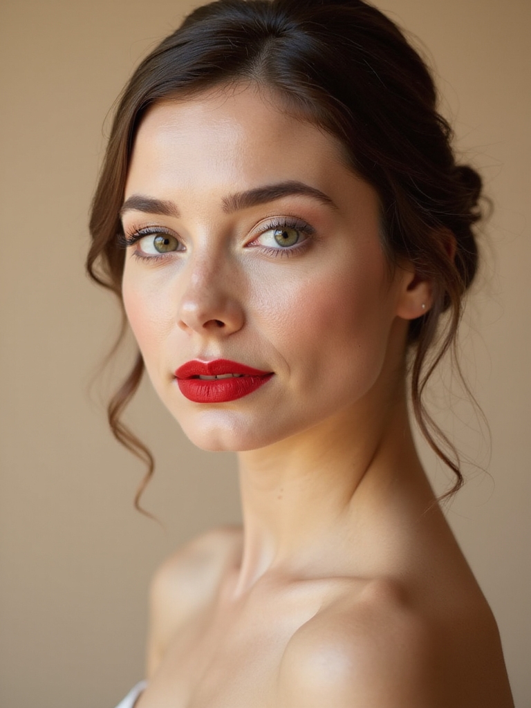 timeless red lip elegance