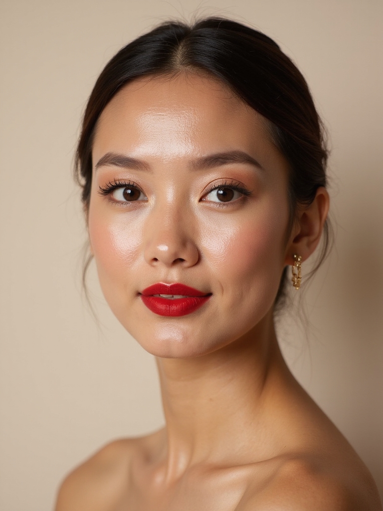 timeless red lips elegance